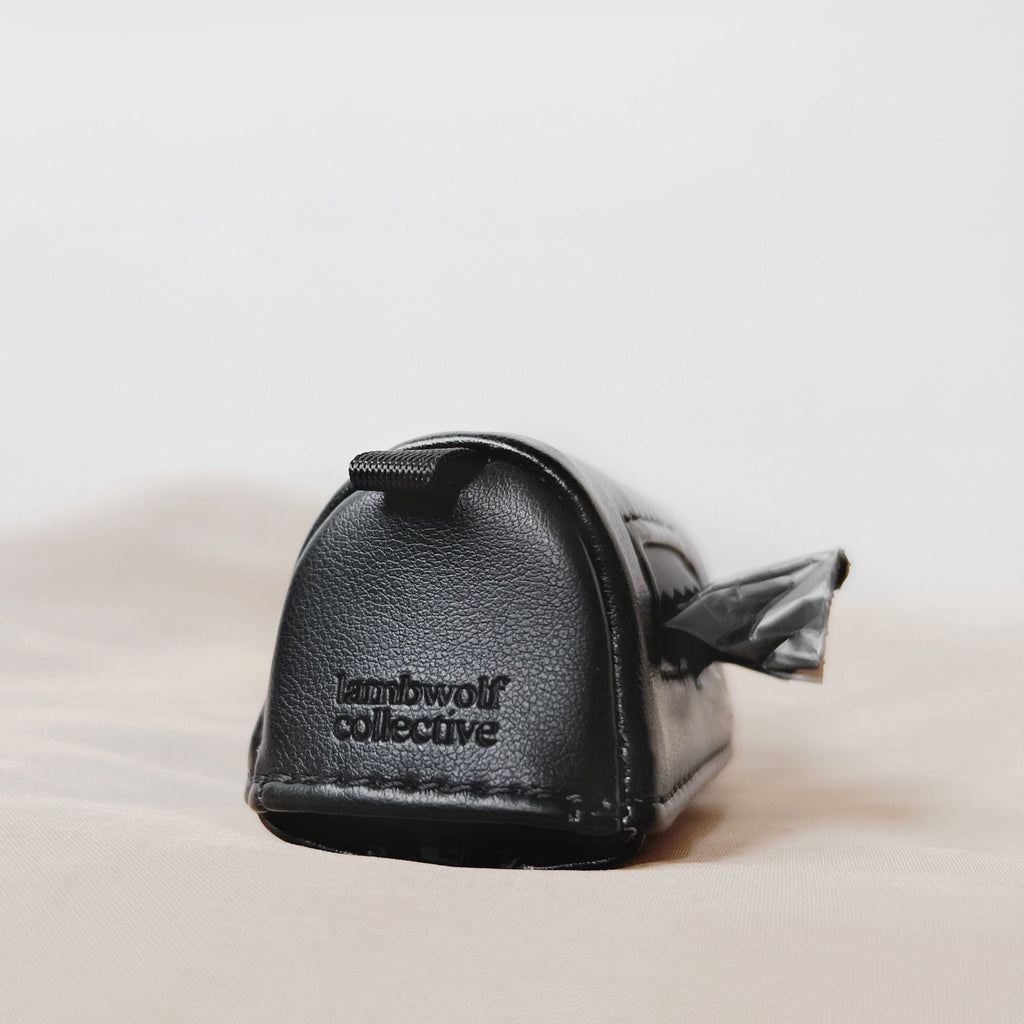 MEMO // vegan leather no-dangle poop bag holder - Lambwolf Collective